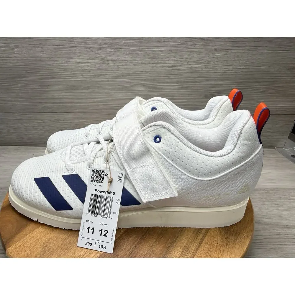 Adidas Powerlift 5 Weightlifting Shoes Mens US 11 White Blue Orange JP9878
